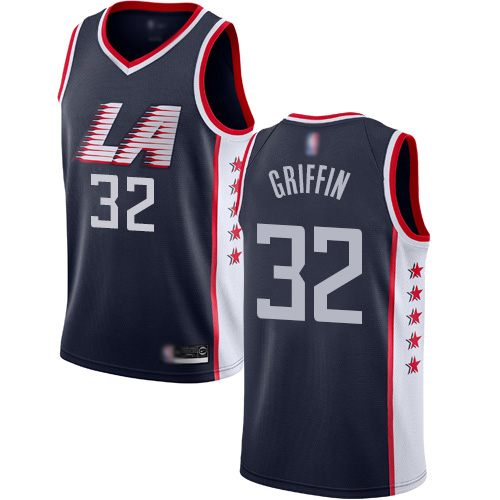 Authentic Men's Blake Griffin Navy Blue Jersey - #32 Basketball Los Angeles Clippers City Edition