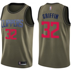 Swingman Men's Blake Griffin Green Jersey - #32 Basketball Los Angeles Clippers Salute to Service