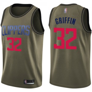 Swingman Youth Blake Griffin Green Jersey - #32 Basketball Los Angeles Clippers Salute to Service