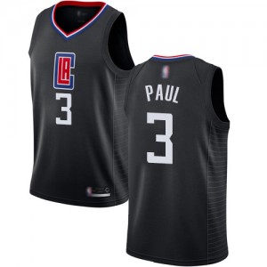 Authentic Men's Chris Paul Black Jersey - #3 Basketball Los Angeles Clippers Statement Edition