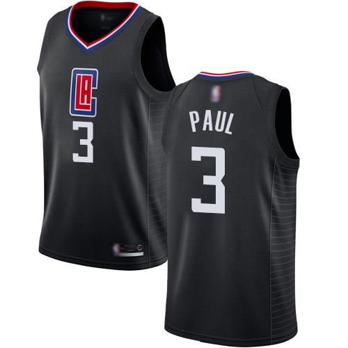 Authentic Men's Chris Paul Black Jersey - #3 Basketball Los Angeles Clippers Statement Edition