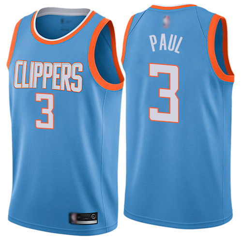 Authentic Men's Chris Paul Blue Jersey - #3 Basketball Los Angeles Clippers City Edition