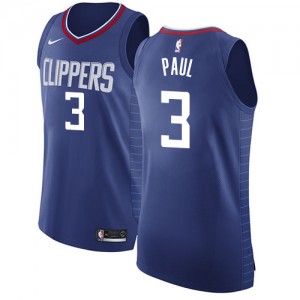 Authentic Men's Chris Paul Blue Jersey - #3 Basketball Los Angeles Clippers Icon Edition