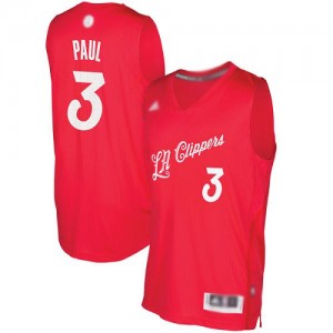 Authentic Men's Chris Paul Red Jersey - #3 Basketball Los Angeles Clippers 2016-2017 Christmas Day
