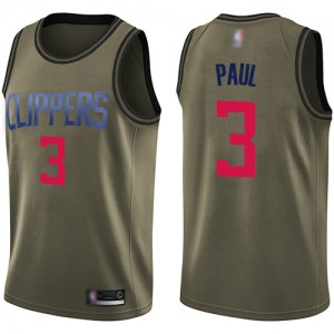 Swingman Men's Chris Paul Green Jersey - #3 Basketball Los Angeles Clippers Salute to Service