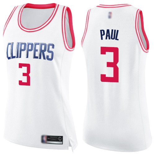 Swingman Women's Chris Paul White/Pink Jersey - #3 Basketball Los Angeles Clippers Fashion