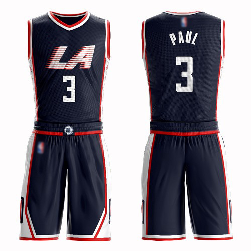 Swingman Youth Chris Paul Navy Blue Jersey - #3 Basketball Los Angeles Clippers Suit City Edition