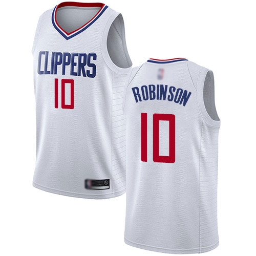 Swingman Men's Jerome Robinson White Jersey - #10 Basketball Los Angeles Clippers Association Edition