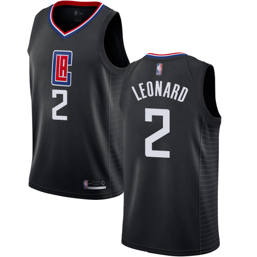 Authentic Men's Kawhi Leonard Black Jersey - #2 Basketball Los Angeles Clippers Statement Edition