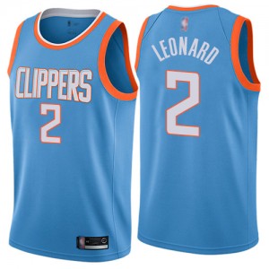 Authentic Men's Kawhi Leonard Blue Jersey - #2 Basketball Los Angeles Clippers City Edition