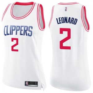 Swingman Women's Kawhi Leonard White/Pink Jersey - #2 Basketball Los Angeles Clippers Fashion