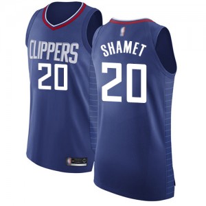 Authentic Men's Landry Shamet Blue Jersey - #20 Basketball Los Angeles Clippers Icon Edition