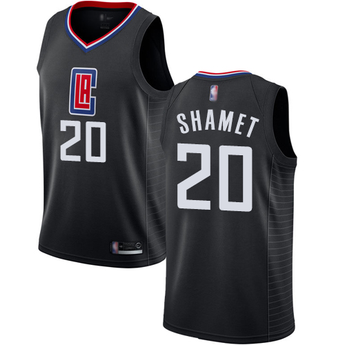 Swingman Men's Landry Shamet Black Jersey - #20 Basketball Los Angeles Clippers Statement Edition