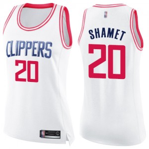 Swingman Women's Landry Shamet White/Pink Jersey - #20 Basketball Los Angeles Clippers Fashion