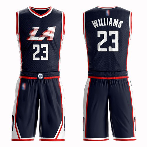 Authentic Men's Louis Williams Navy Blue Jersey - #23 Basketball Los Angeles Clippers Suit City Edition
