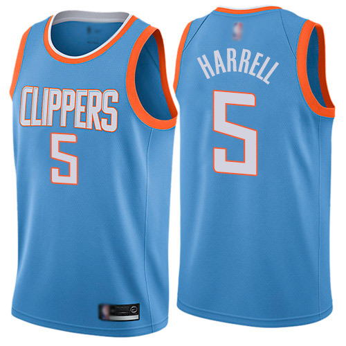 Authentic Men's Montrezl Harrell Blue Jersey - #5 Basketball Los Angeles Clippers City Edition
