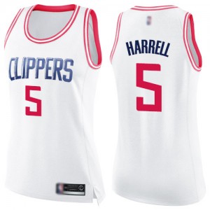 Swingman Women's Montrezl Harrell White/Pink Jersey - #5 Basketball Los Angeles Clippers Fashion
