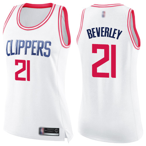 Swingman Women's Patrick Beverley White/Pink Jersey - #21 Basketball Los Angeles Clippers Fashion