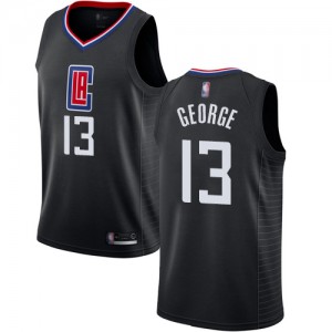 Authentic Men's Paul George Black Jersey - #13 Basketball Los Angeles Clippers Statement Edition