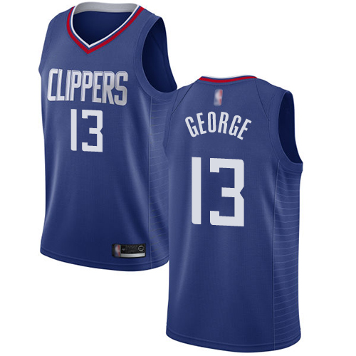 Authentic Women's Paul George Blue Jersey - #13 Basketball Los Angeles Clippers Icon Edition