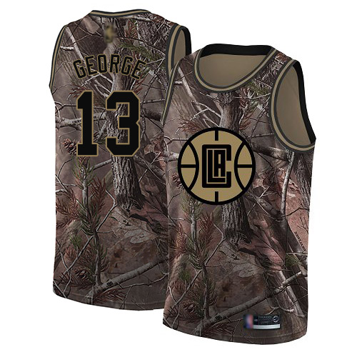 Swingman Men's Paul George Camo Jersey - #13 Basketball Los Angeles Clippers Realtree Collection