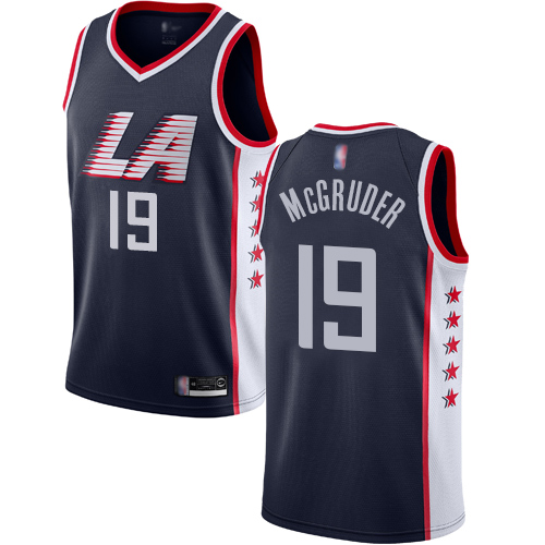 Authentic Men's Rodney McGruder Navy Blue Jersey - #19 Basketball Los Angeles Clippers City Edition