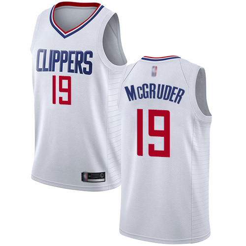 Authentic Men's Rodney McGruder White Jersey - #19 Basketball Los Angeles Clippers Association Edition