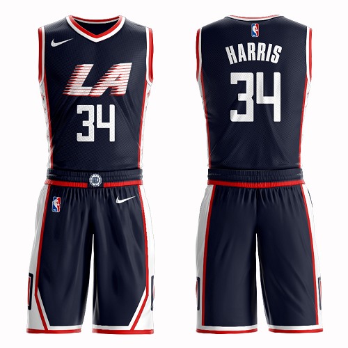 Swingman Youth Tobias Harris Navy Blue Jersey - #34 Basketball Los Angeles Clippers Suit City Edition