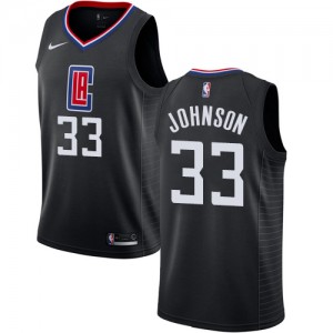 Authentic Men's Wesley Johnson Black Jersey - #33 Basketball Los Angeles Clippers Statement Edition